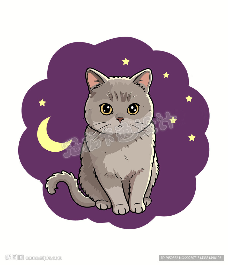 紫云蓝猫图案