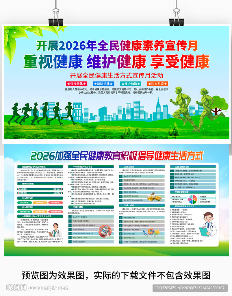 全民健康生活方式日展板