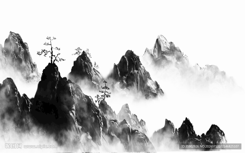 水墨山水间的缥缈意境