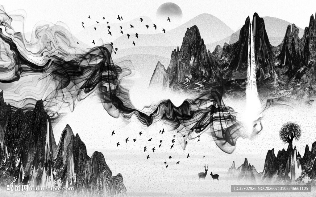 水墨山水意境图