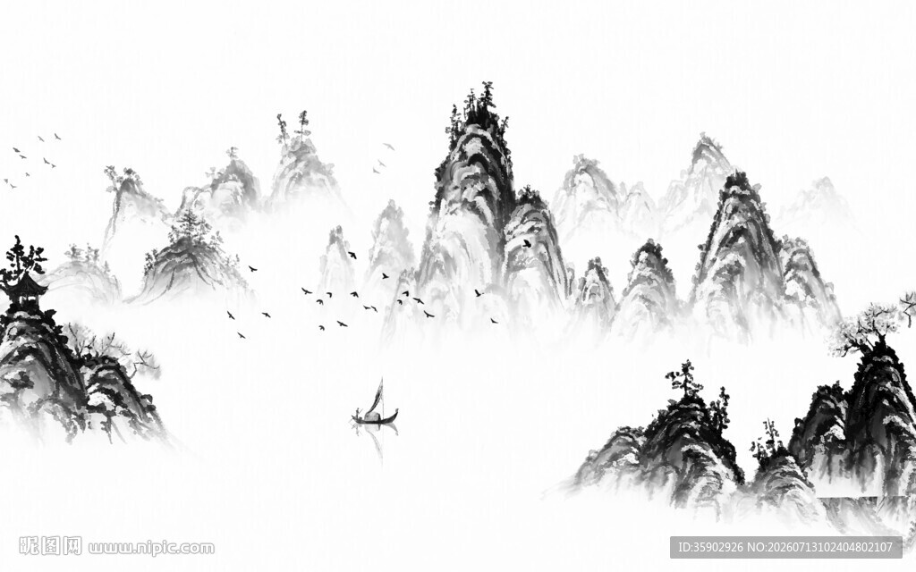 水墨山水意境图