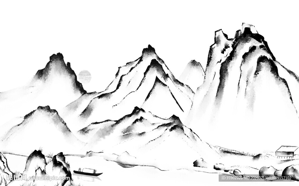 水墨山水意境图