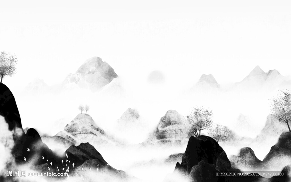水墨山水意境图
