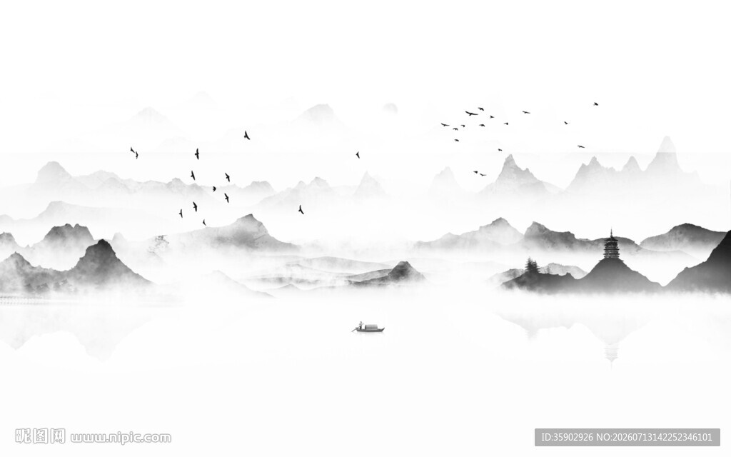 水墨山水意境图