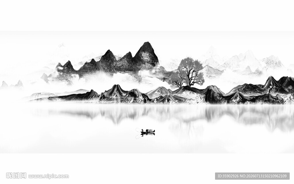 水墨山水意境图