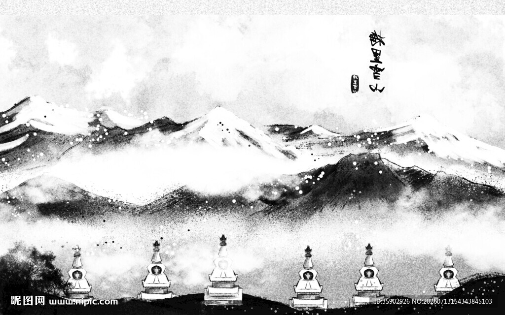 水墨山水意境背景图