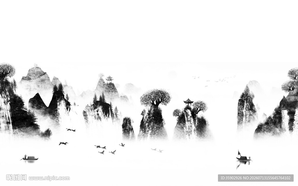 水墨山水意境图