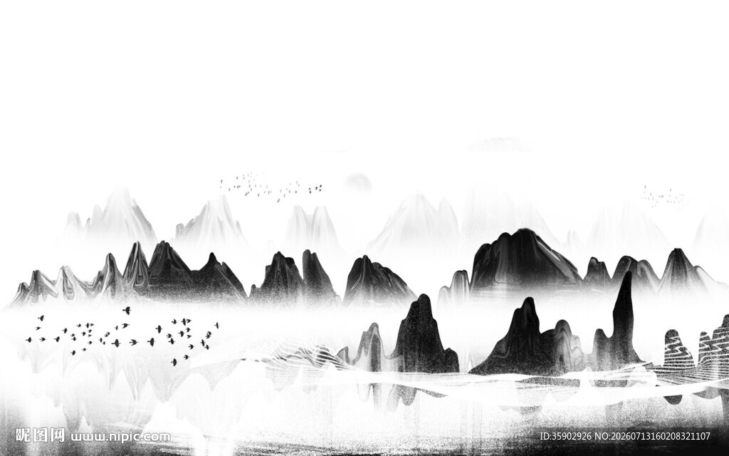 水墨山水意境图