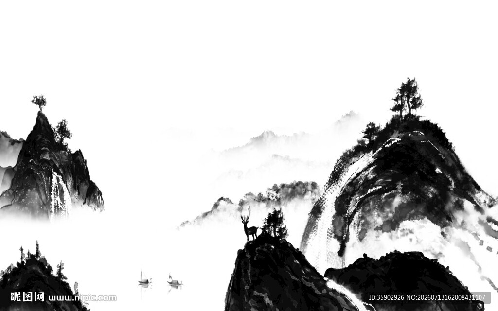 水墨山水意境图