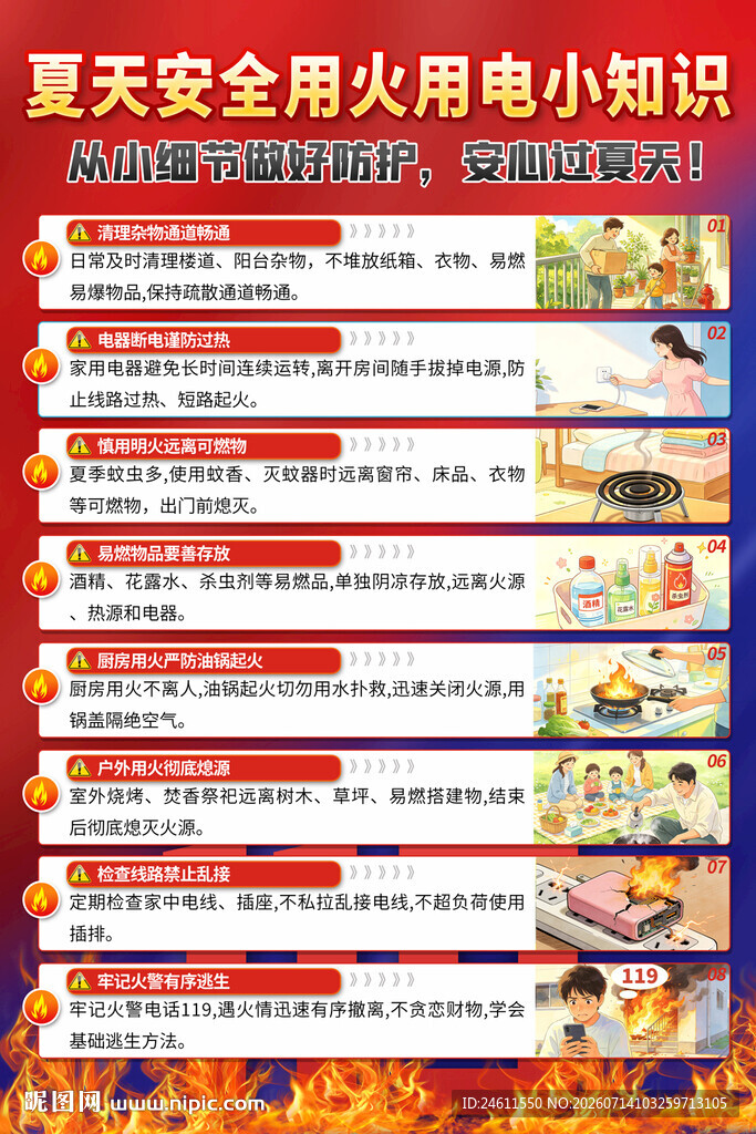 夏天安全用火用电小知识