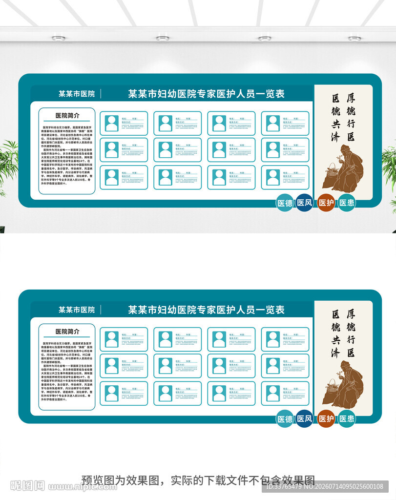 医院医护人员介绍文化墙