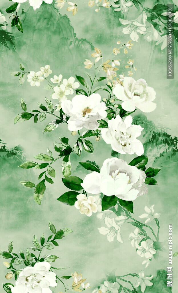 数码印花 扎染花