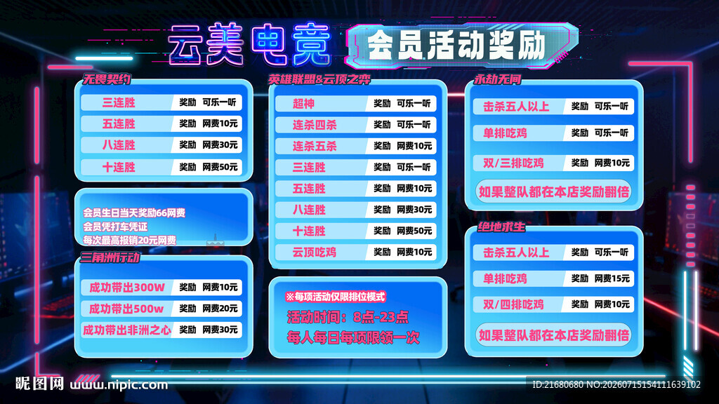 网吧活动奖励素材