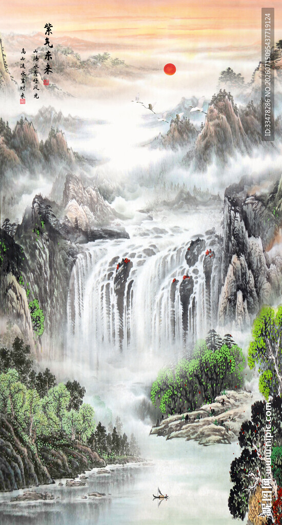 竖幅山水画
