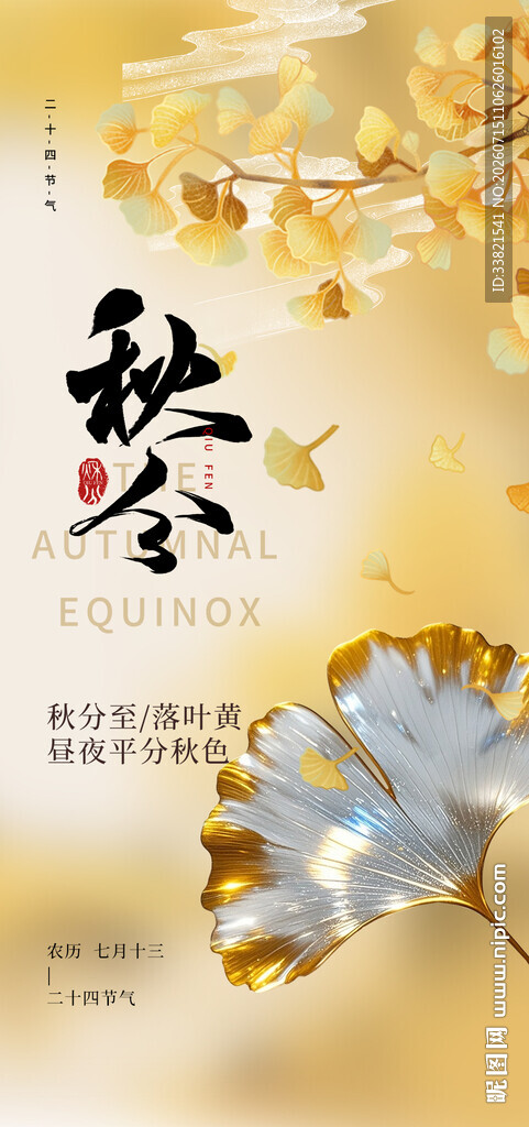 金秋时节银杏叶