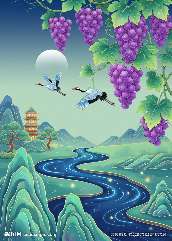 葡萄插画