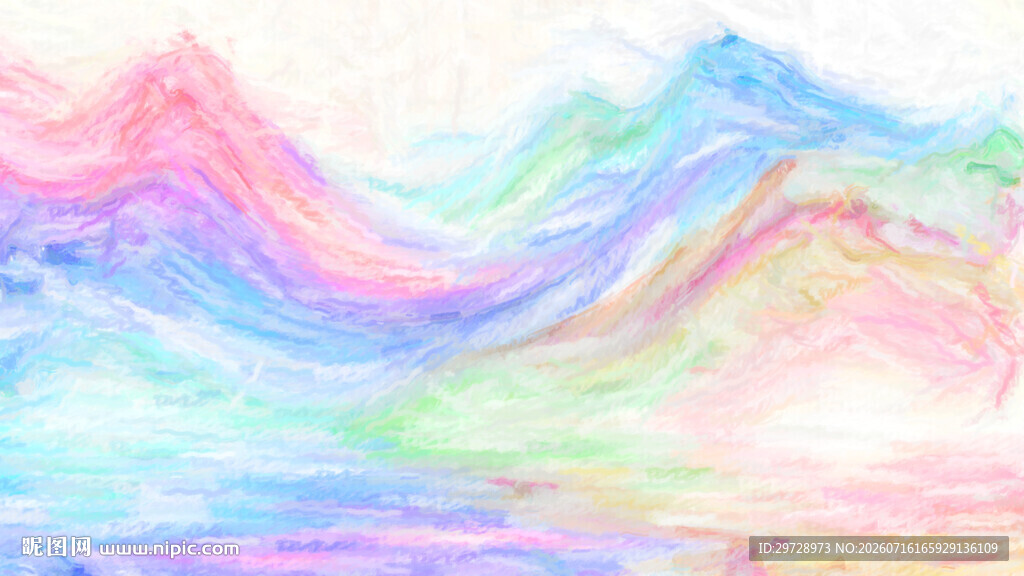 水彩意境山水画