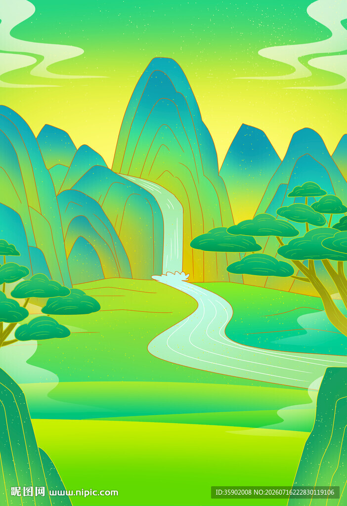 青山绿水间的自然美景