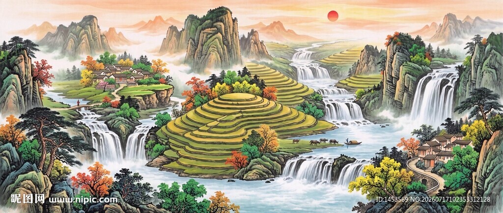 山水国画风景图