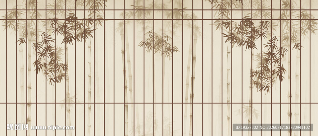 新中式水墨竹子背景墙