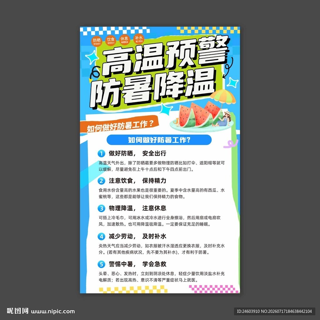 防中暑海报