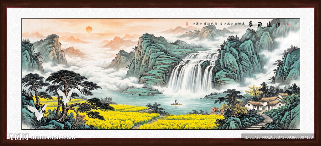 聚宝盆风水画
