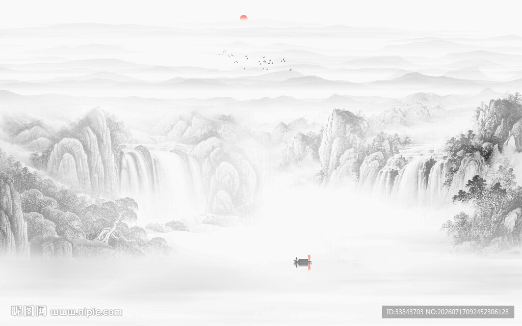 水墨画山水