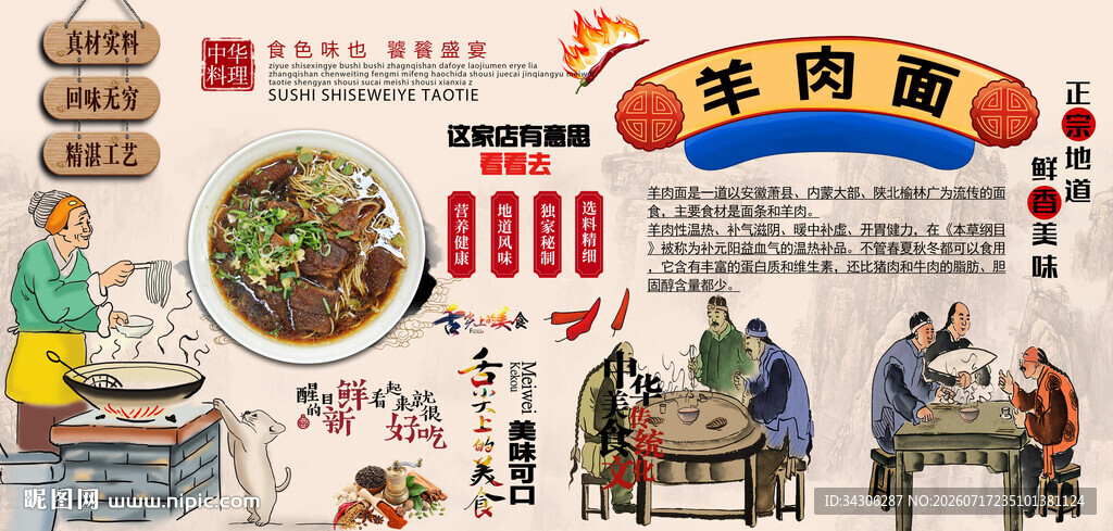 羊肉面背景墙