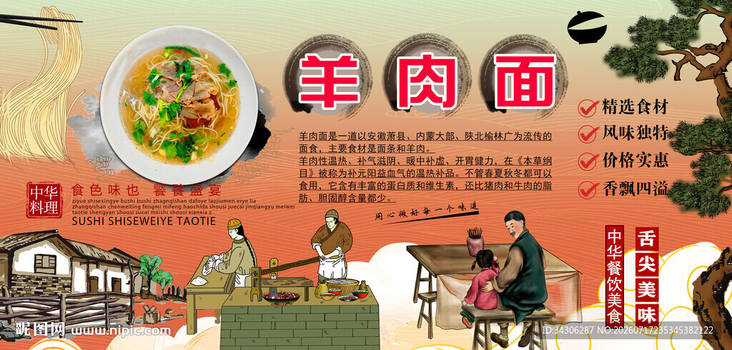 羊肉面背景墙