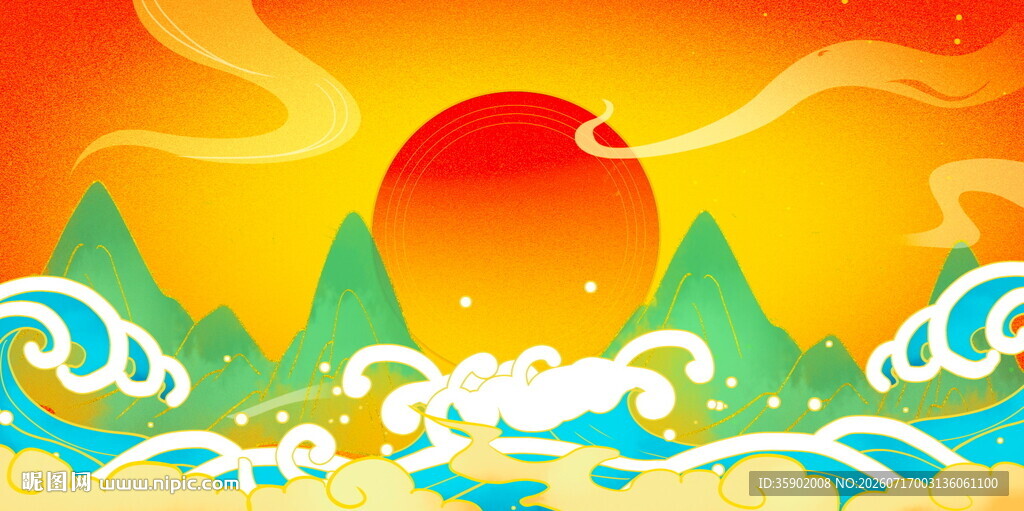 海边日出风景图
