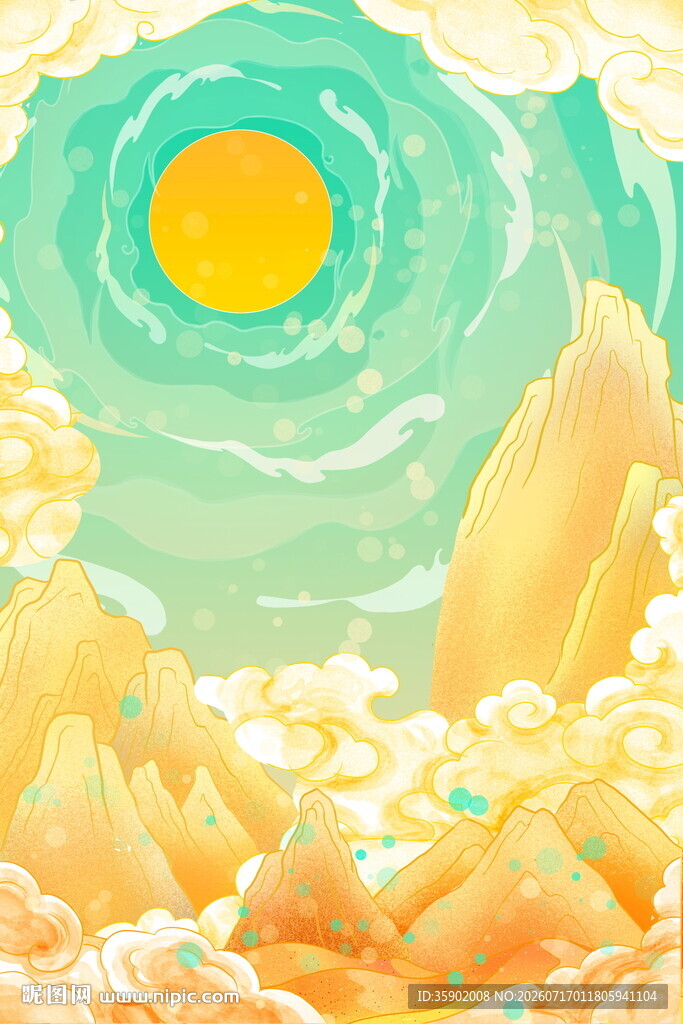梦幻天空下的奇幻景观