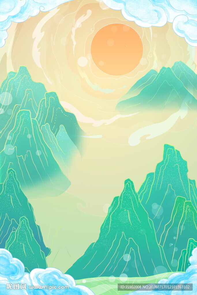 山间日出美景