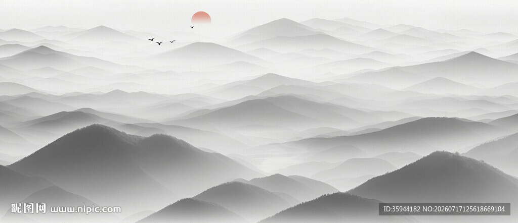 中式意境山水画