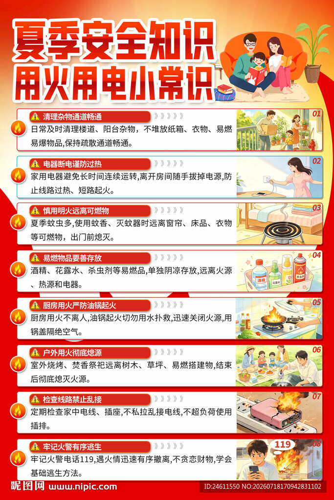 夏季用火用电安全小常识
