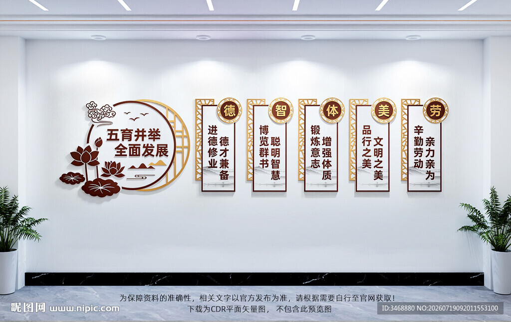 五育并举校园文化墙