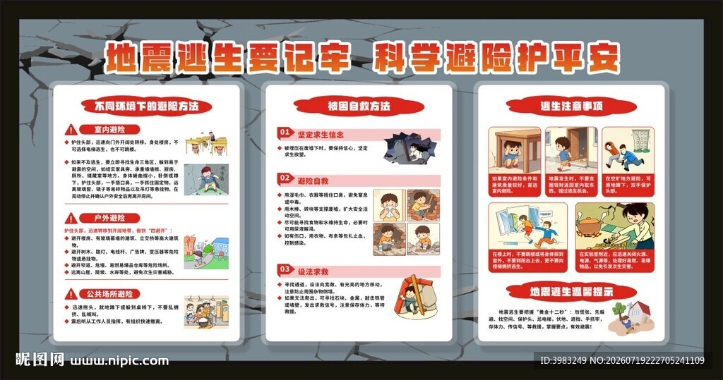 地震逃生科学避险科普知识