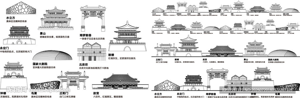 北京中轴城市建筑旅游剪影