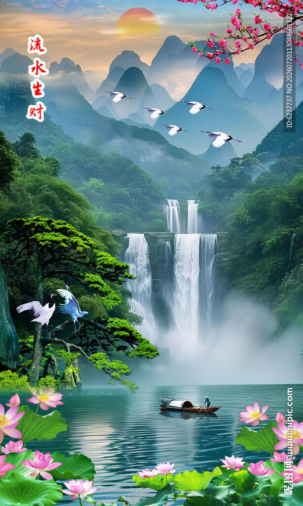 竖幅山水画