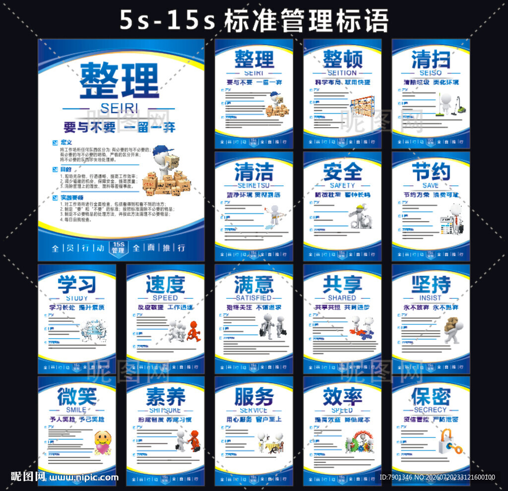 5S6S7S8S15S管理标语