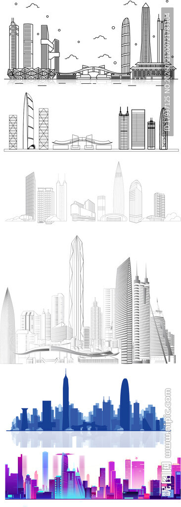 深圳广东城市建筑旅游剪影