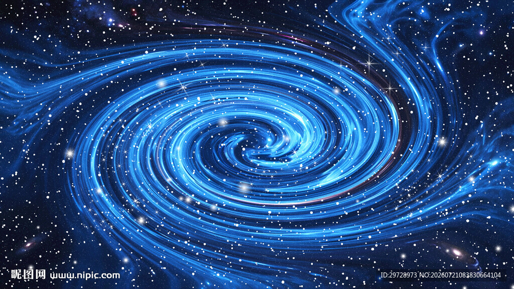 蓝色星空旋涡高清图