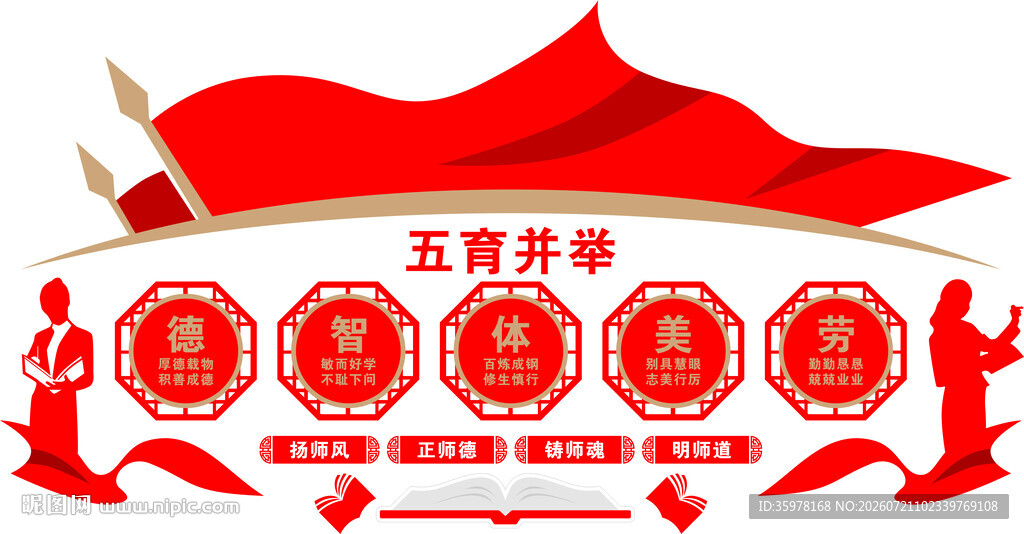 五育并举文化墙