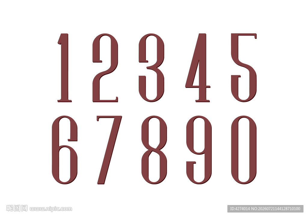 复古风格数字字体展示
