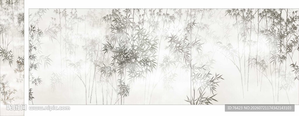 水墨风格树木风景图