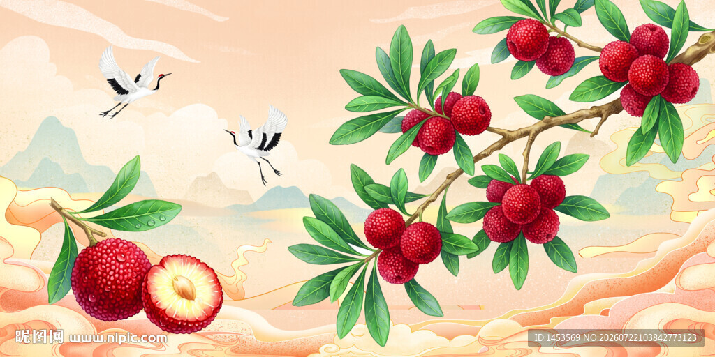 国潮杨梅插画