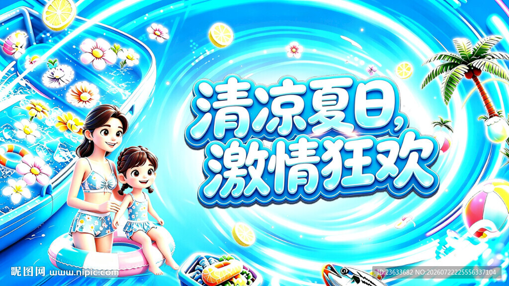 夏日游泳海报