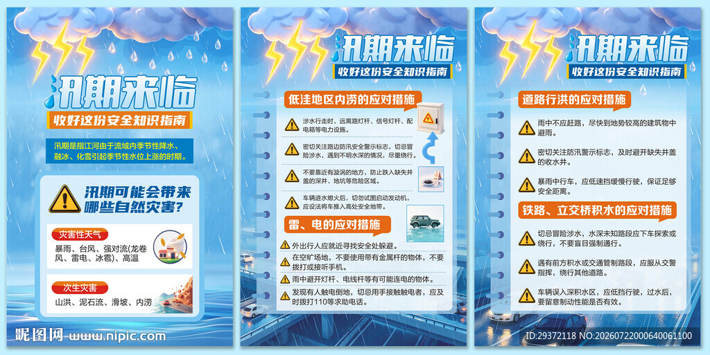 汛期安全知识防汛宣传海报