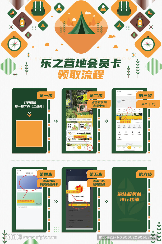 旅游会员卡二维码操作设计展示