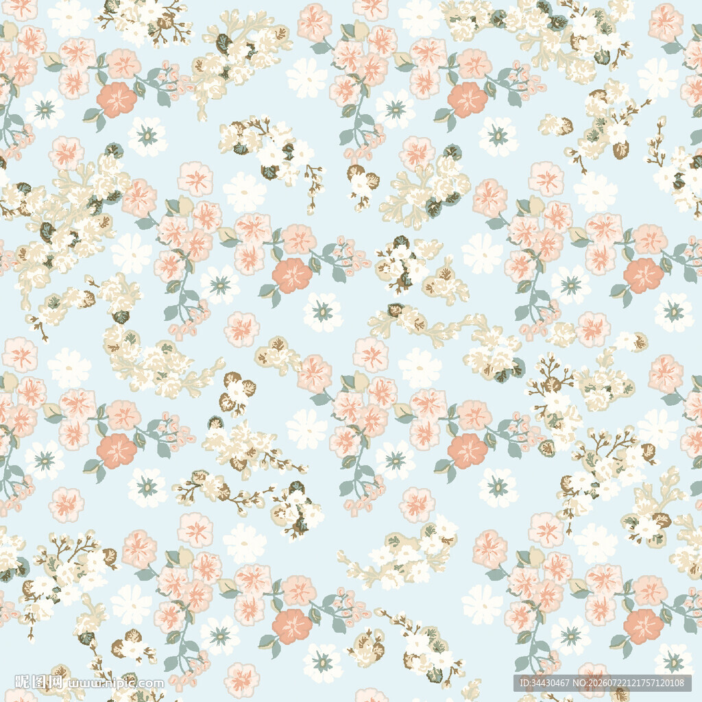 清新淡雅小碎花图案