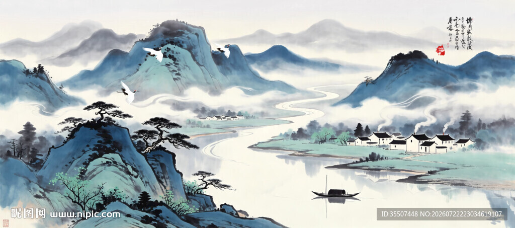 水墨山水画